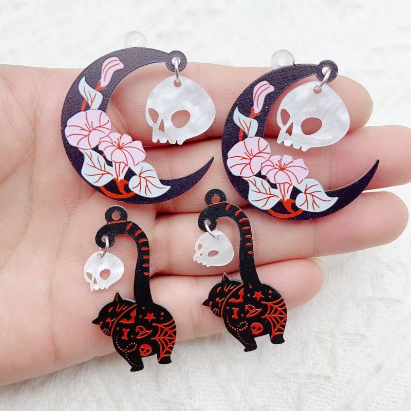 Jewelry Making - 10 szt. Halloweenowe akrylowe zawieszki: duch,