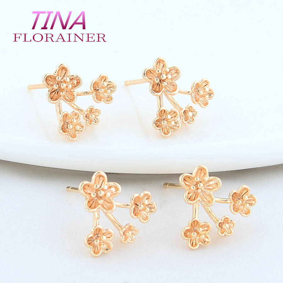 Jewelry Making Set - 13*14MM 18K pozłacane mosiężne kwiaty stadniny