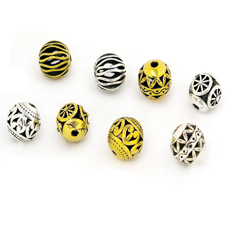 Jewelry Making Silver - 10 szt. Tybetańskie Antyczne Srebrne Złote