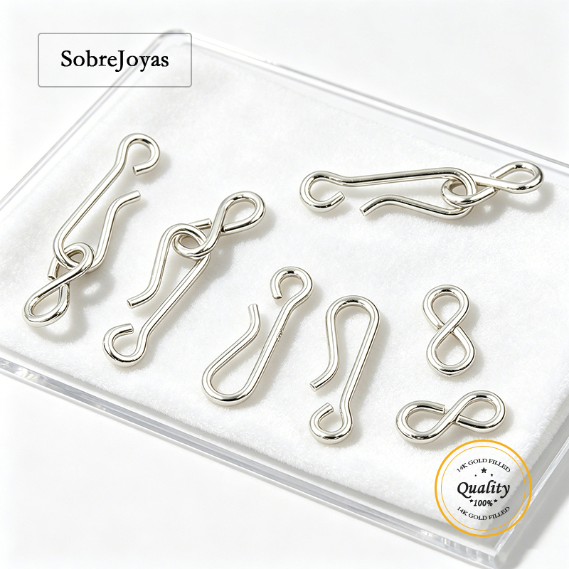 Jewelry Making Silver - Zapięcia haczykowe w kształcie oka ze