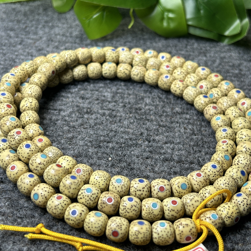 Seed Bead Tube - Naturalna złotożółta bransoletka buddyjska z nasion