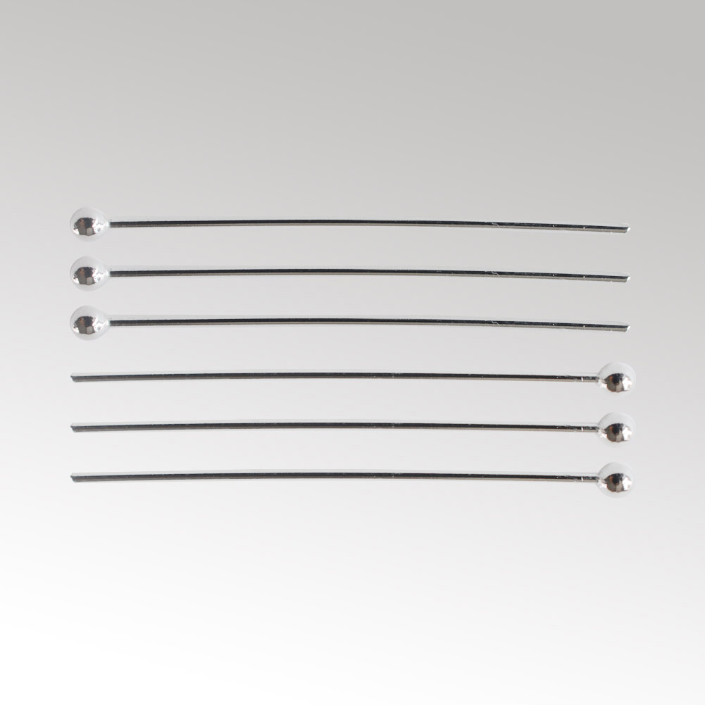 Jewelry Making Silver - Szpilki z główką w kształcie kuli