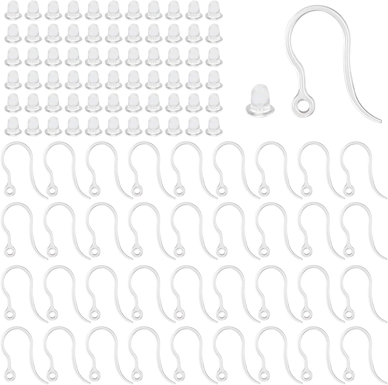 Jewelry Making Materials - 40 szt. Przezroczyste plastikowe haczyki do