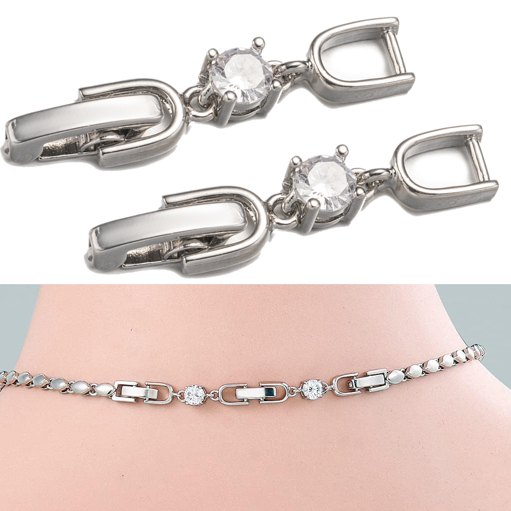Jewelry Making Set - Zestaw 5 szt. białych, pozłacanych, kryształowych,