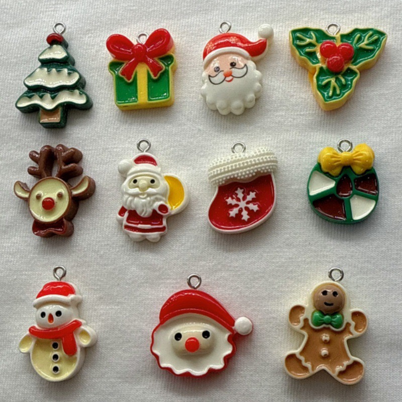 Jewelry Making - 10 szt. Świąteczne zawieszki z żywicy