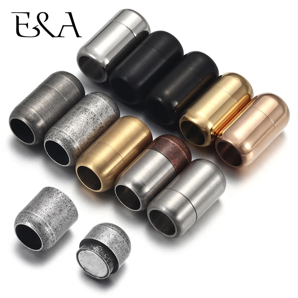 Jewelry Making Materials - Okrągłe zapięcia magnetyczne ze stali nierdzewnej